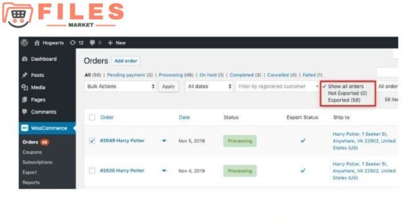 WooCommerce Export Orders